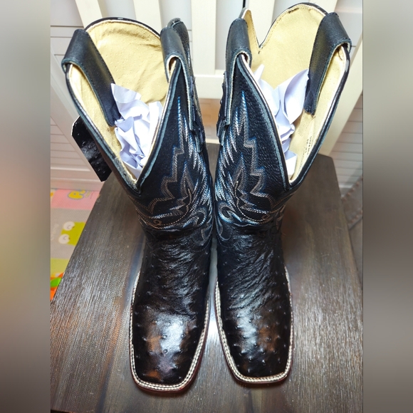 Cody James Buzzard Exotic Ostrich Western Boots Square Toe BECJFA25L7 Mens Sz 11 - Picture 6 of 7